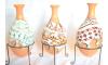  Pottery Vase Shimagh Pattern Handmade Decorative Ceramic Vase Home Decor & Ironic Holder | Set of 3